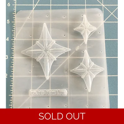 Retro Atomic Layered Diamond Star brooches 3 Sizes Handmade Plastic Resin Mold